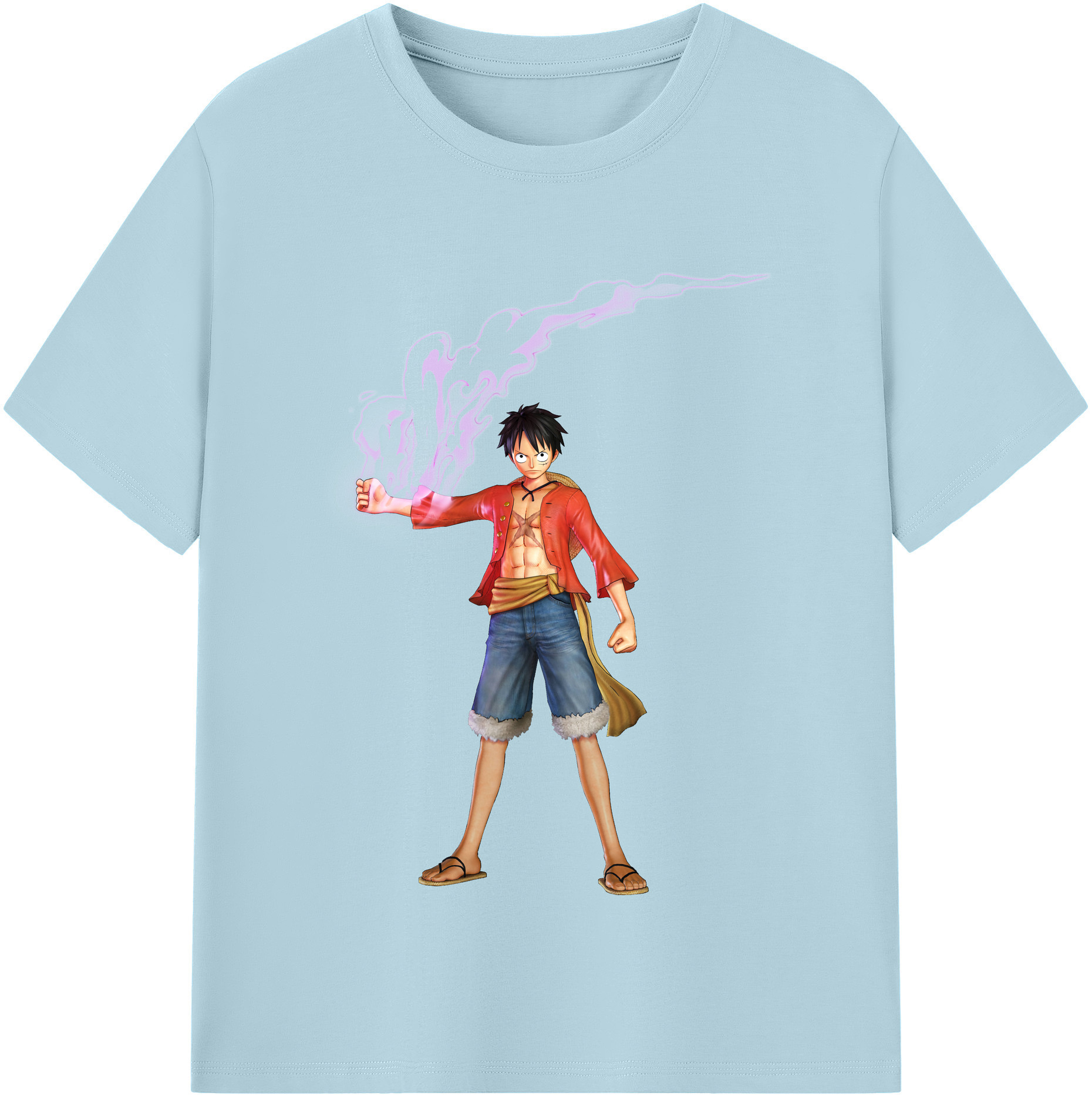 ワンピース モンキー・D・ルフィ ONE PIECE Monkey D. Luffy 綿100％半袖Tシャツ（フロントプリント）